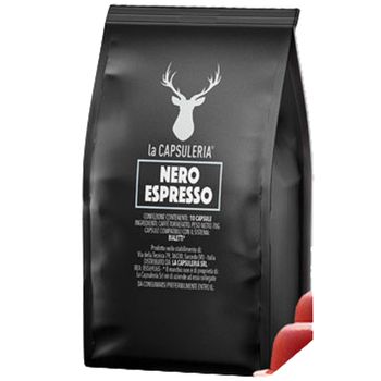 Set 80 capsule cafea Nero Espresso, compatibile Bialetti, La Capsuleria elefant.ro