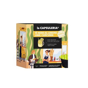 Set 16 capsule ceai Negru cu Lamaie, Lime si Curcuma, compatibile Nescafe Dolce Gusto, La Capsuleria La Capsuleria elefant
