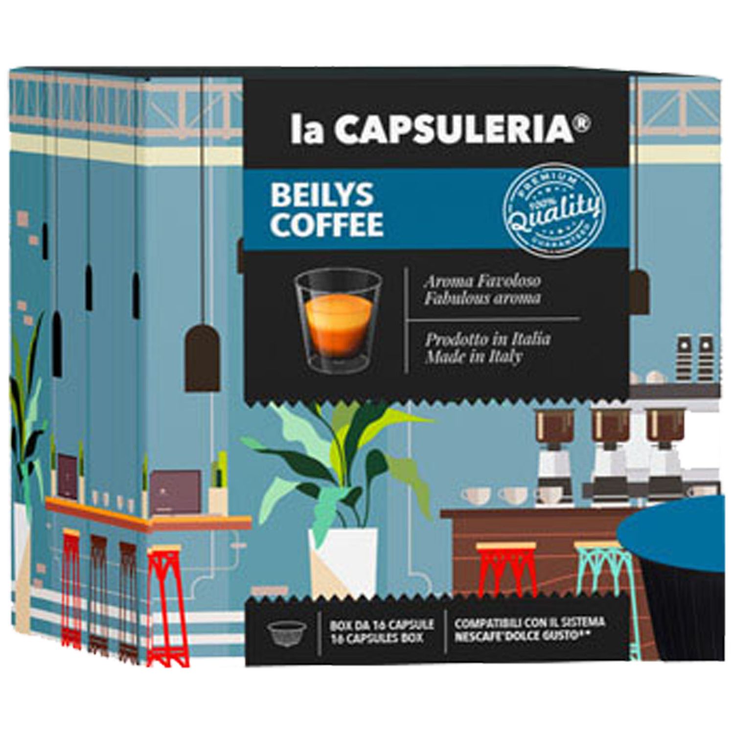 Set 96 capsule Baileys Coffee, compatibile Dolce Gusto, La Capsuleria fotografia produsului