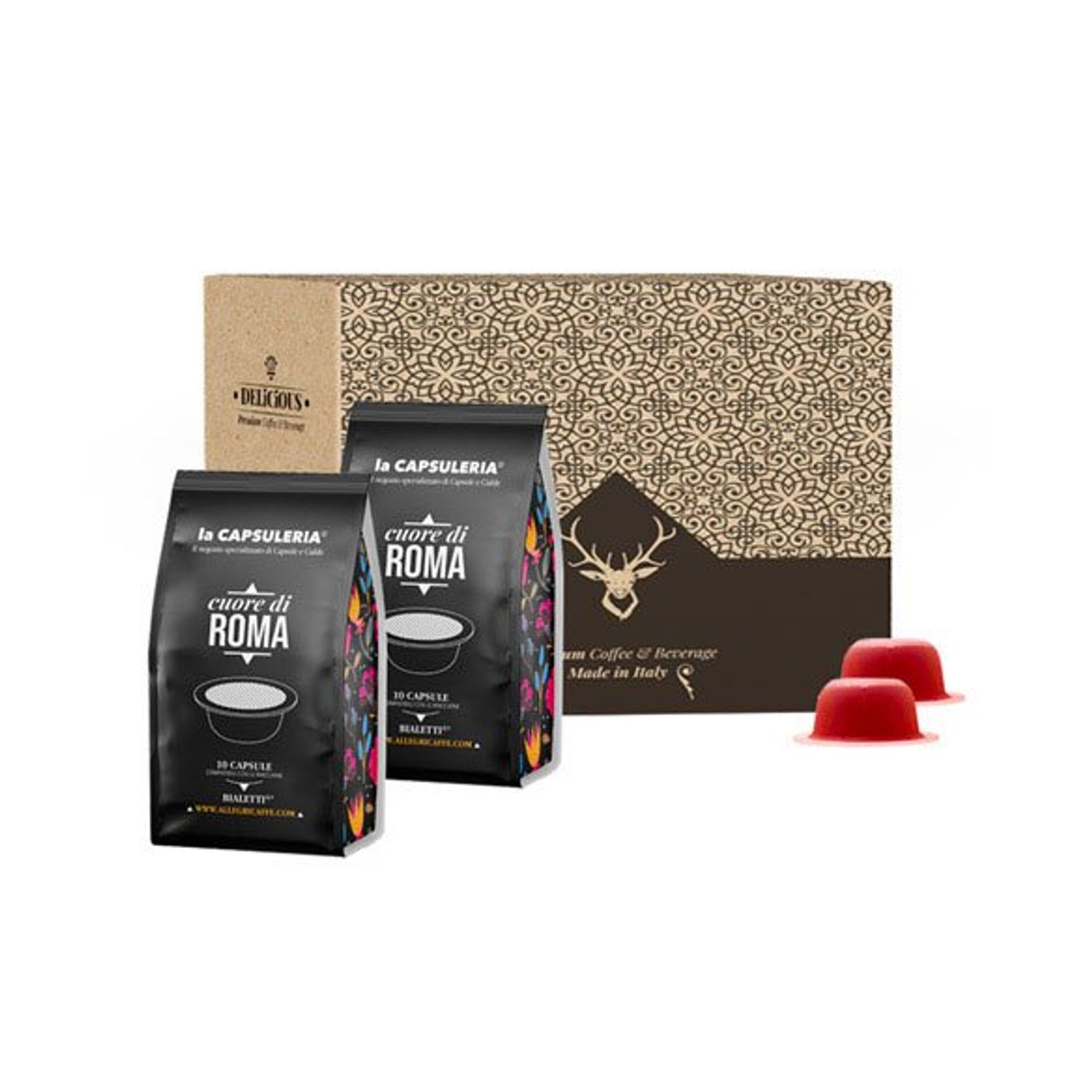 Set 80 capsule cafea Cuore di Roma, compatibile Bialetti, La Capsuleria fotografia produsului View 4 L