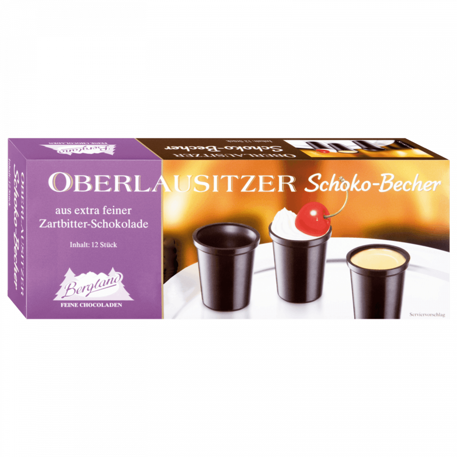 Set 12 pahare din ciocolata neagra, 125 ml fotografia produsului