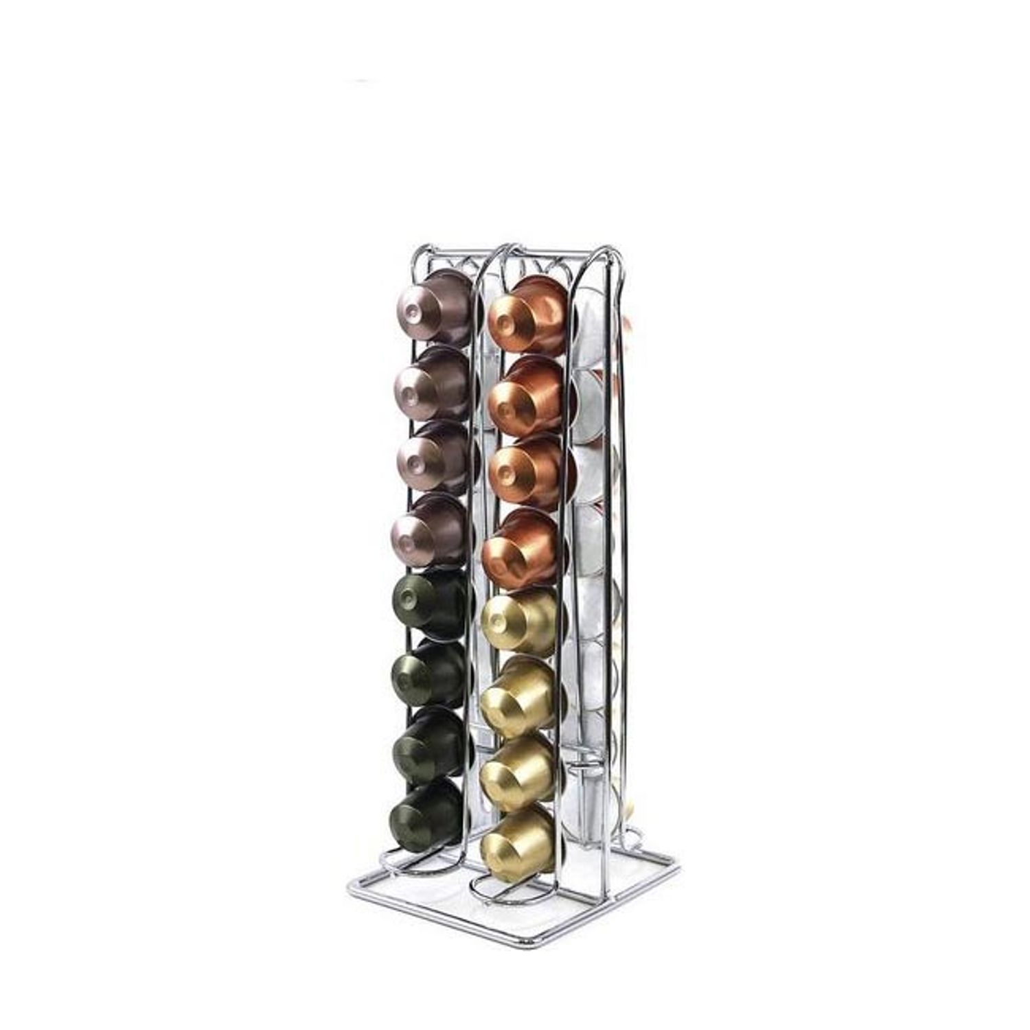 Suport pentru capsule Nespresso, 32 de capsule, Inox, Argintiu fotografia produsului