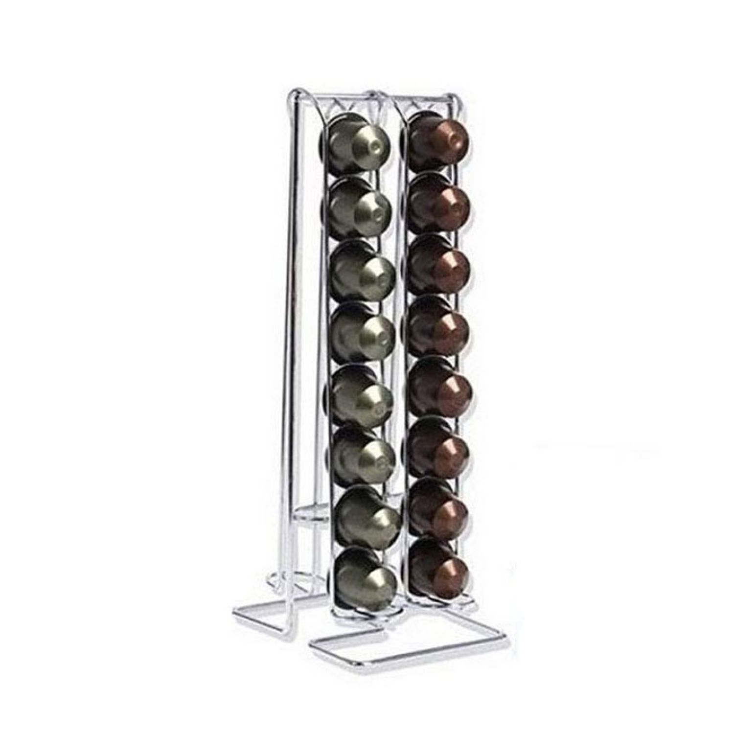 Suport pentru capsule Nespresso, 32 de capsule, Inox, Argintiu fotografia produsului View 3 L