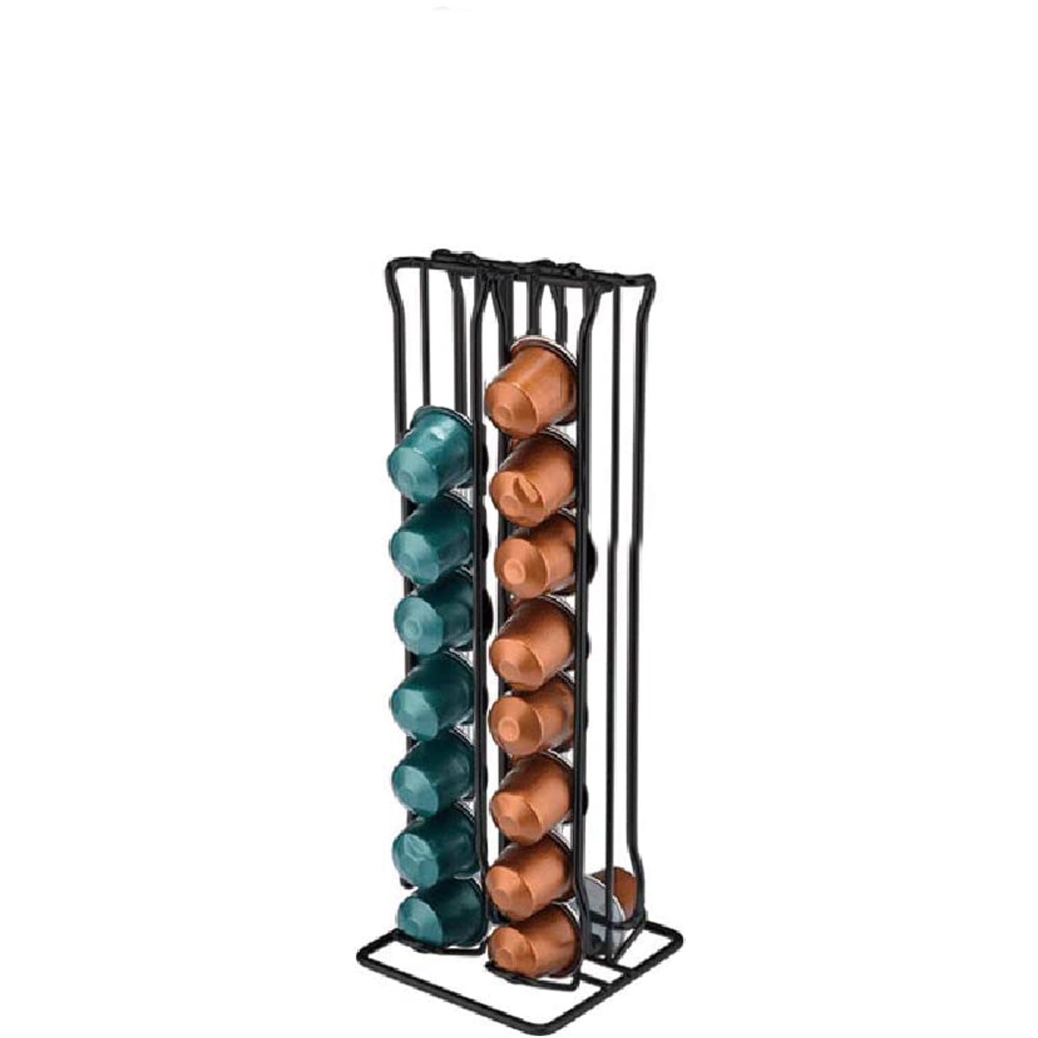 Suport pentru capsule Nespresso, 32 de capsule, Inox, Negru fotografia produsului