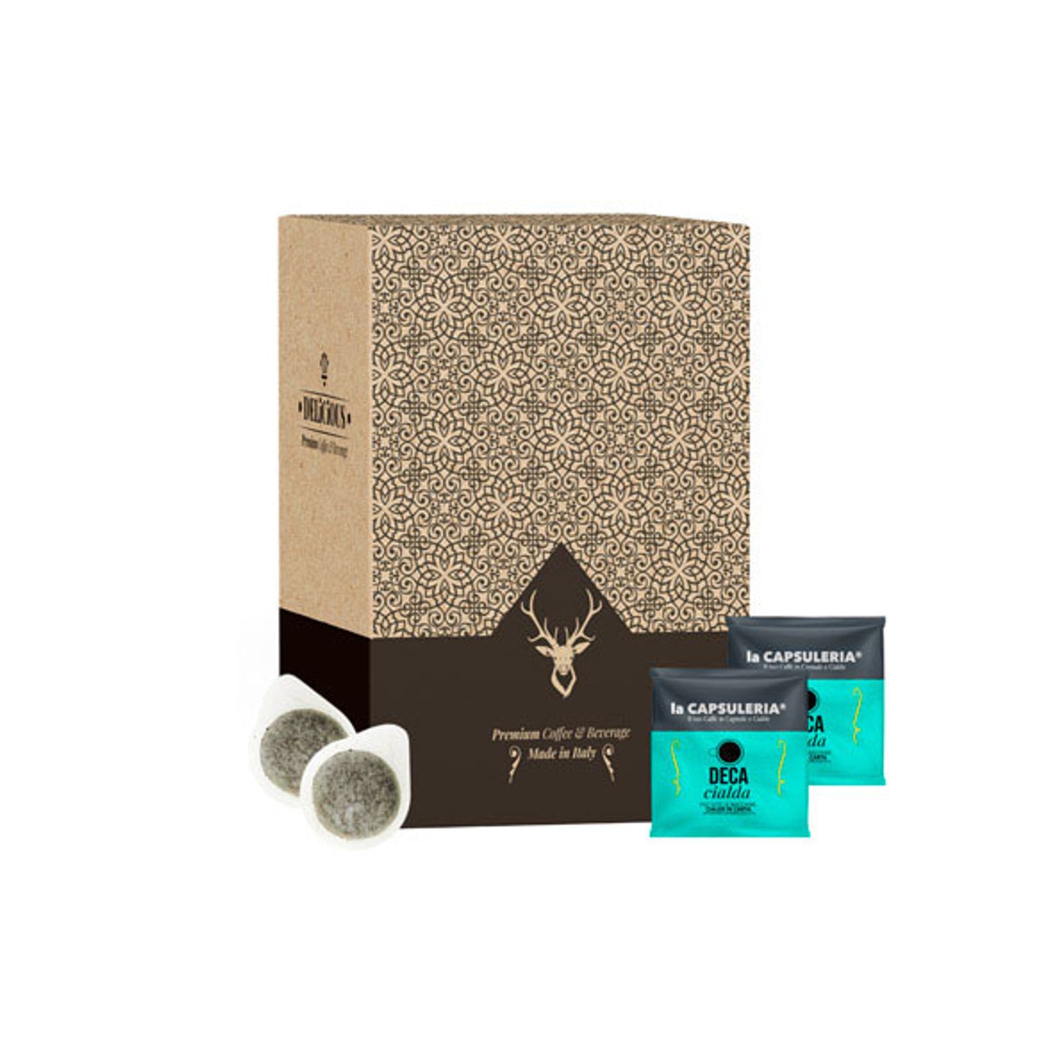 Set 100 de Paduri Cafea Deca ESE44, La Capsuleria, 700 g fotografia produsului View 2 L