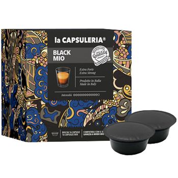Set 128 capsule cafea Black Mio, compatibile Lavazza a Modo Mio, La Capsuleria La Capsuleria elefant