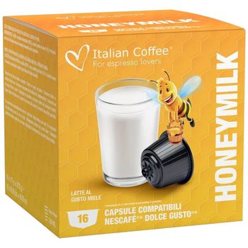 Set 16 capsule Lapte cu miere, compatibile Nescafe Dolce Gusto, Italian Coffee Italian Coffee elefant