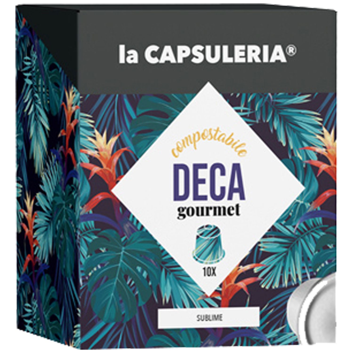 Set 100 capsule compostabile cafea Deca Gourmet, compatibile Nespresso, La Capsuleria fotografia produsului