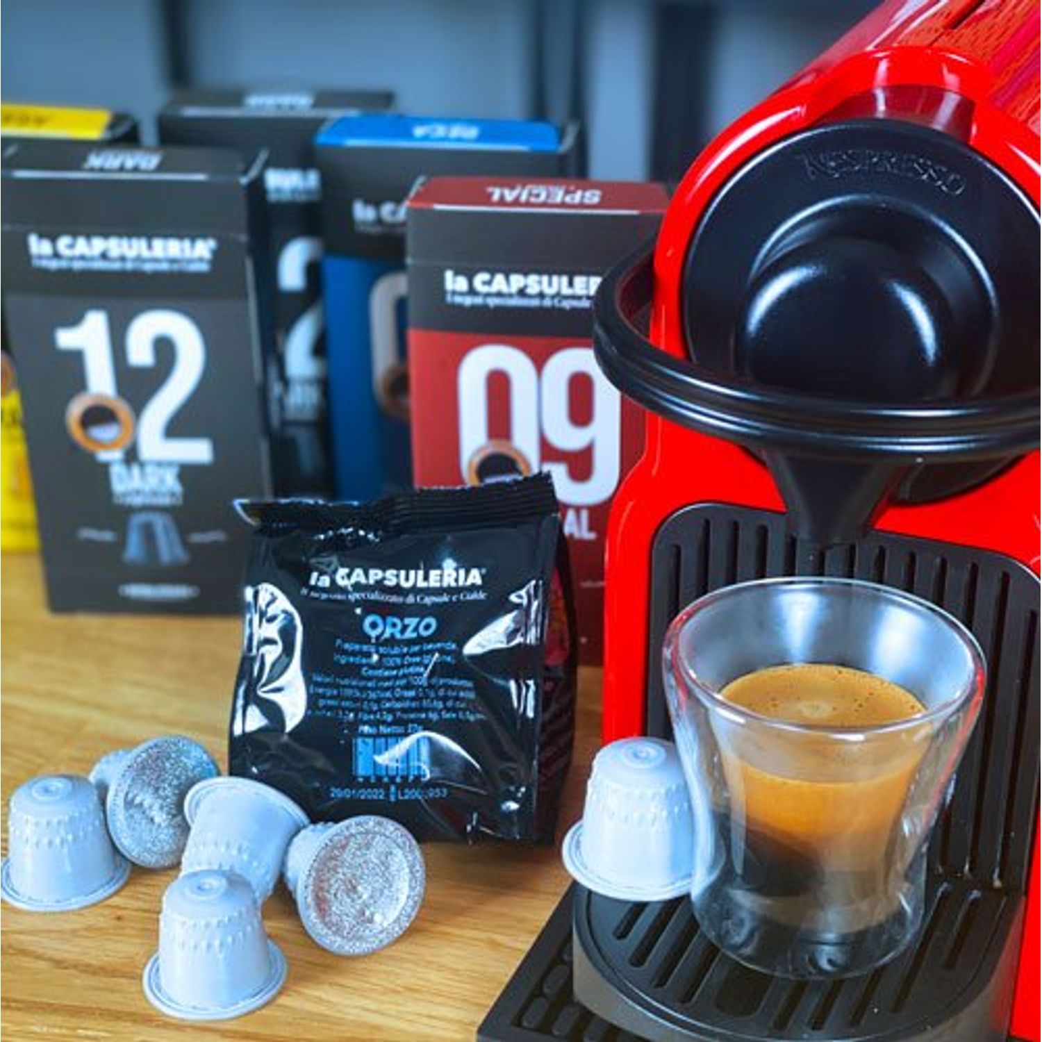 Set 10 capsule Orz, compatibile Nespresso, La Capsuleria fotografia produsului View 3 L