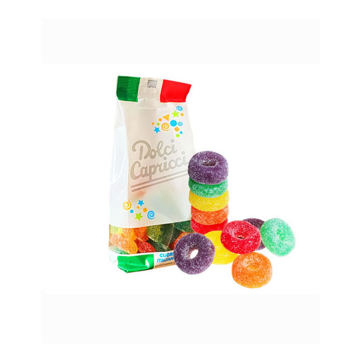 Bomboane gumate in forma de inel, cu fructe, 175 g fotografia produsului