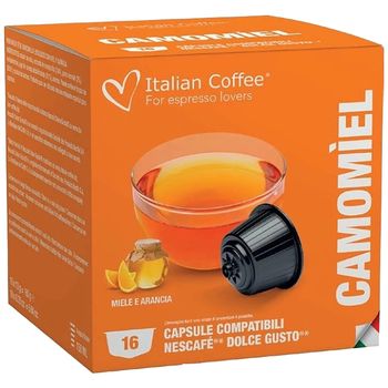 Set 64 capsule Ceai de musetel cu miere, compatibile Nescafe Dolce Gusto, Italian Coffee elefant.ro