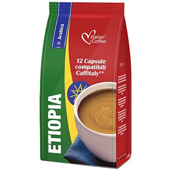 Set 12 capsule Etiopia, compatibile Cafissimo/Caffitaly/Beanz, Italian Coffee Italian Coffee elefant