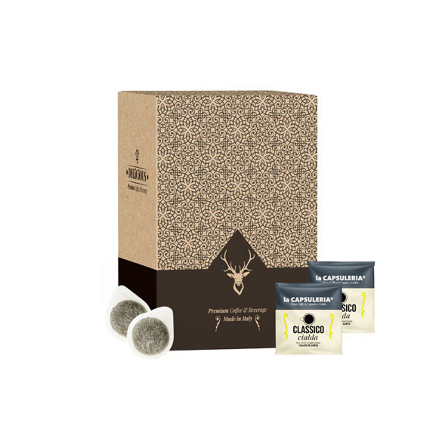 Set 100 de Paduri Cafea Classico ESE44, La Capsuleria, 700 g fotografia produsului View 2 L