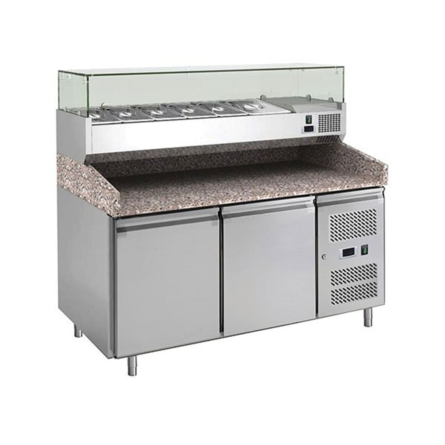 Masa preparare pizza, Moratti, cu vitrina de ingrediente fotografia produsului View 2 L