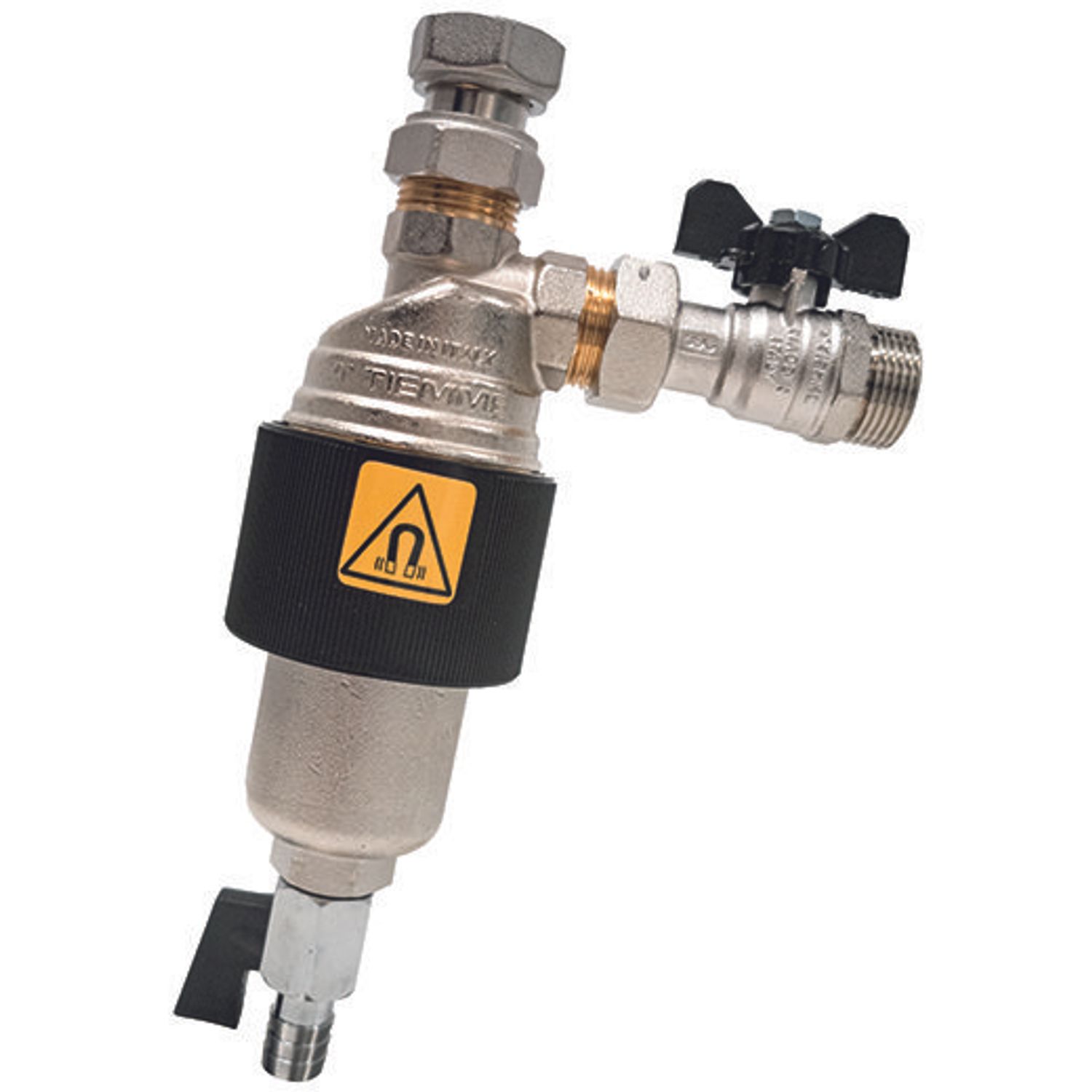 Filtru magnetic TIEMME 3/4 cu montaj sub centrala, robinet cu bila fotografia produsului