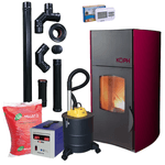 Pachet Termosemineu peleti cu agent termic KOPH PM 25 kW Fiama, complet echipat fotografia produsului