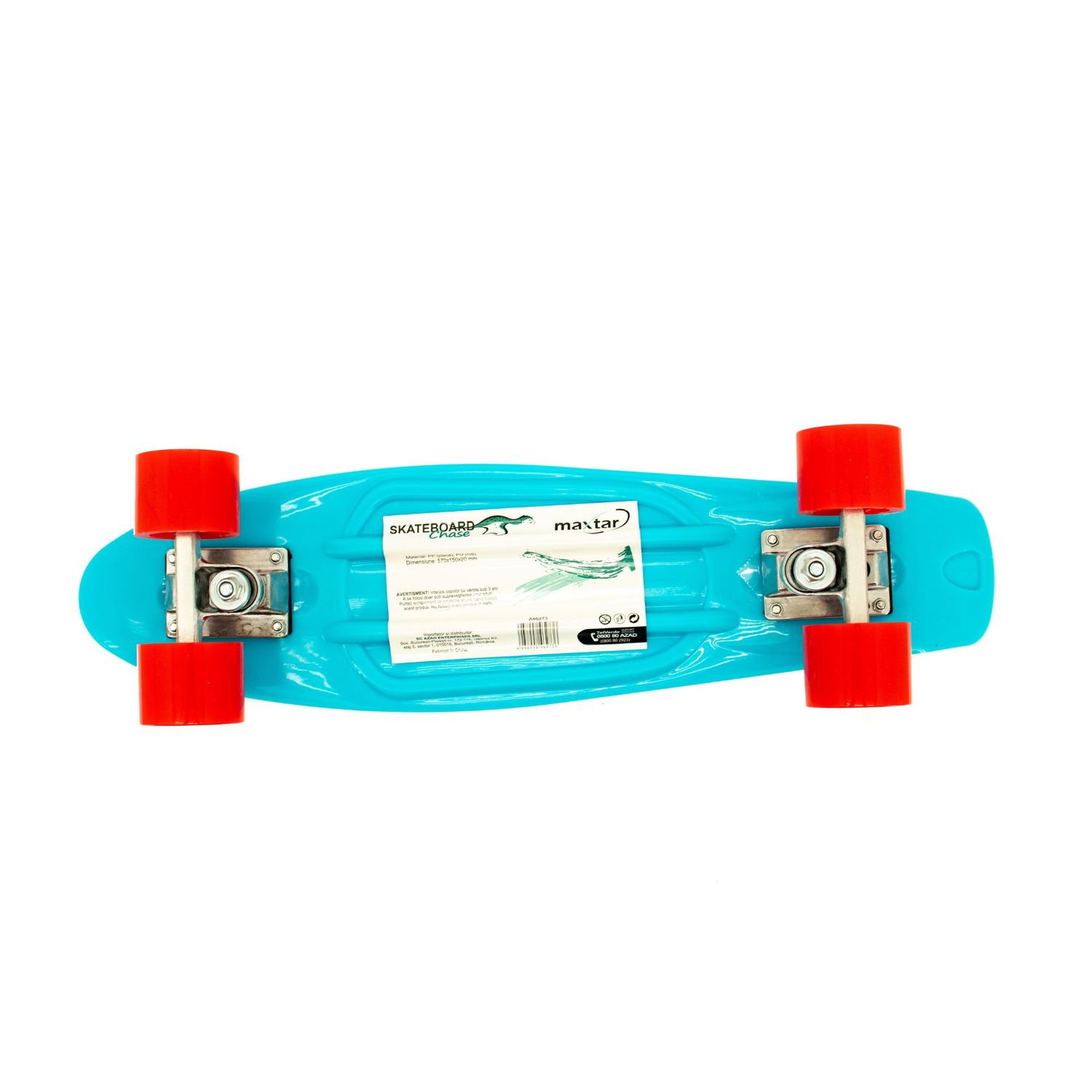 Maxtar Skateboard Chase 57X15 Cm, Turcuaz Cu Rosu fotografia produsului View 4 L