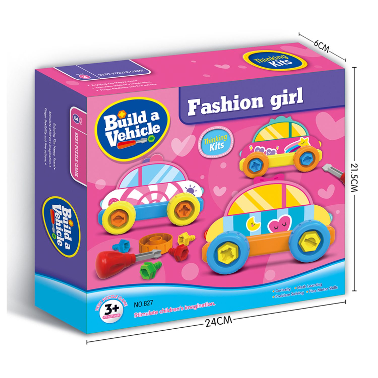 Set de constructie DIY, 3 masini Fashion, 34 piese fotografia produsului View 2 L