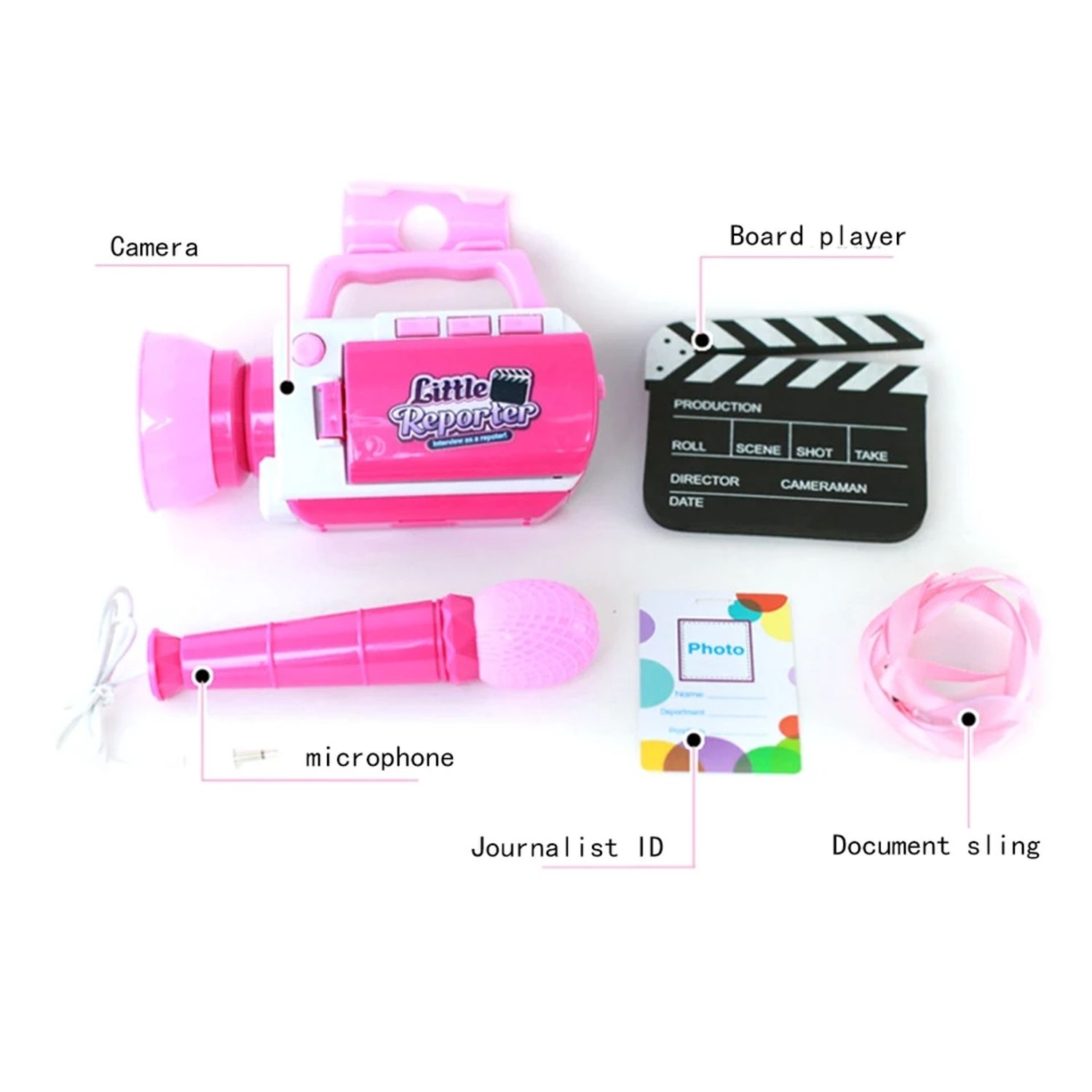 Set Camera Video Si Microfon Pentru Copii, roz fotografia produsului View 2 L