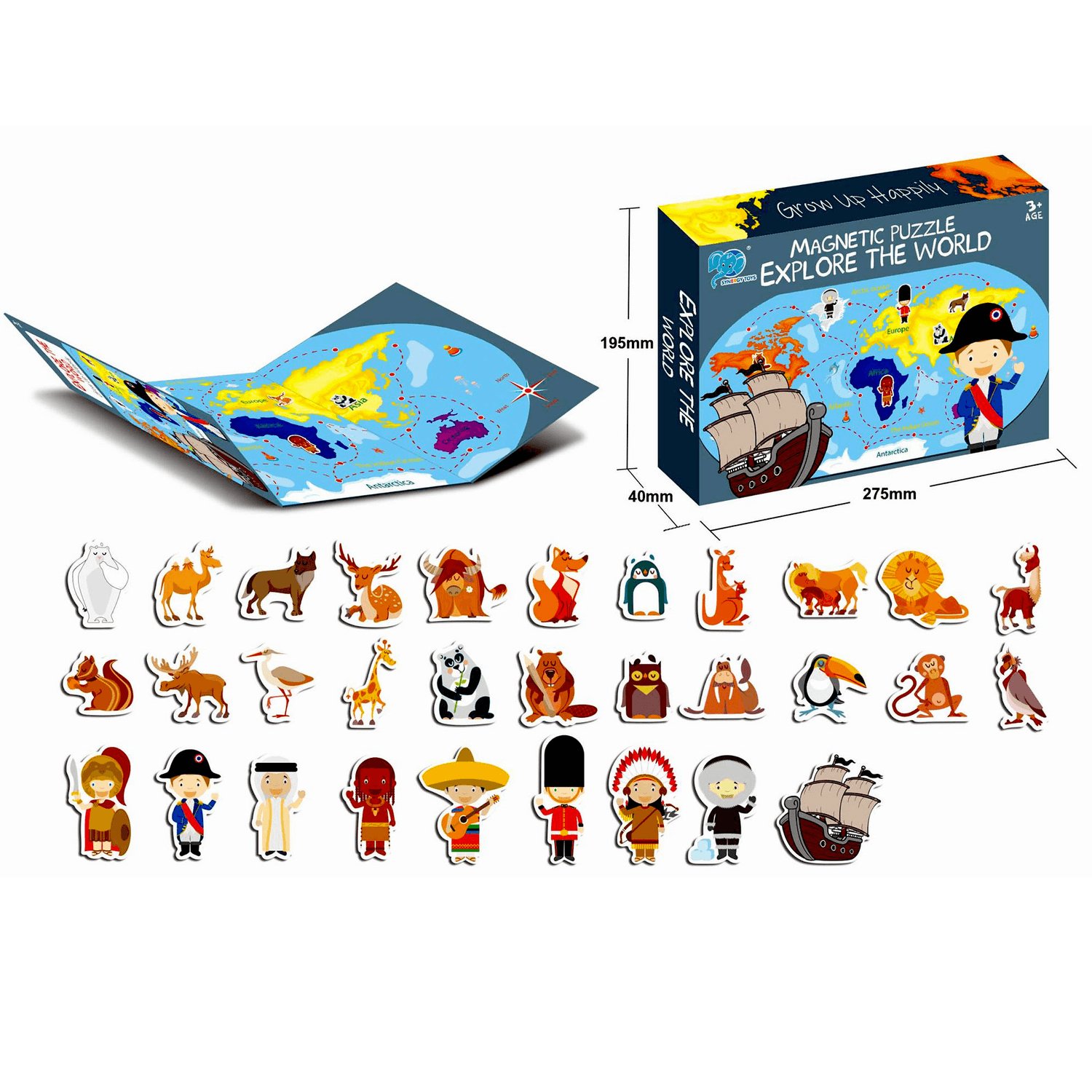 Puzzle tabla maganetica - Exploreaza lumea, 31 piese fotografia produsului View 2 L