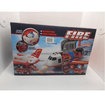 Avion de pompieri Fire Garage cu sunete si lumini
