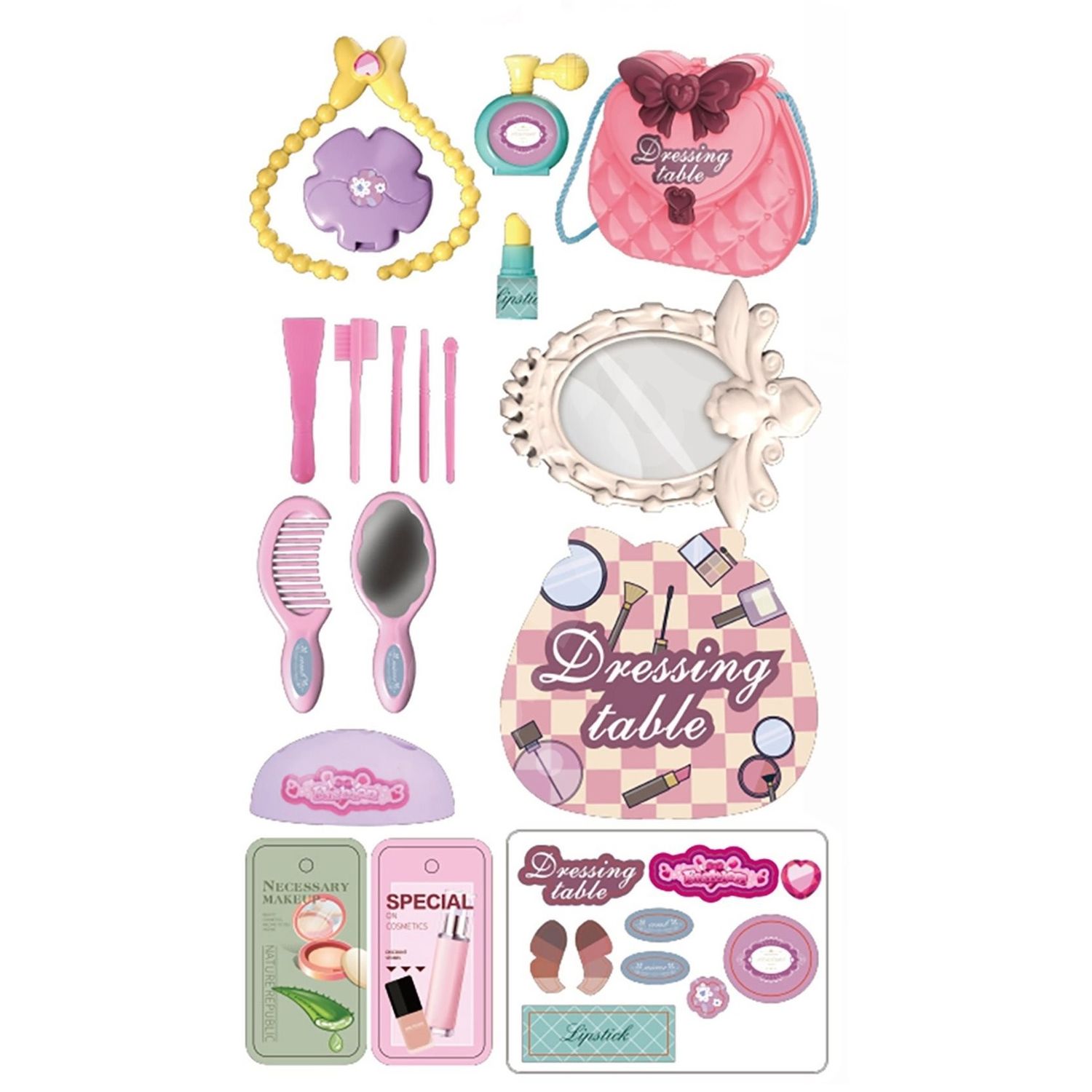 Set Joaca Geanta de Umar cu Acesorii Cosmetice, 18 piese fotografia produsului View 3 L
