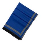Esarfa casmir gri/albastru cu model, Pashma. 170 x 70 cm fotografia produsului View 3 S