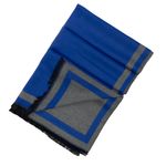 Esarfa casmir gri/albastru cu model, Pashma. 170 x 70 cm fotografia produsului View 4 S