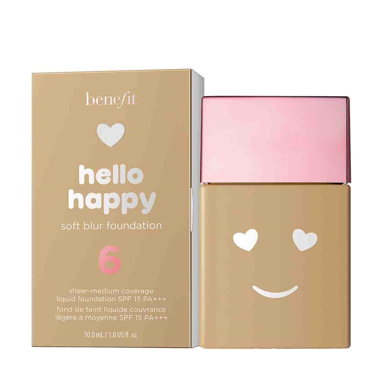 Fond de ten matifiant, Benefit, Hello Happy Soft Blur, 06 Medium Warm, Spf 15, 30 ml fotografia produsului