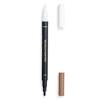 Ser pentru sprancene si creion pentru sprancene Makeup Revolution London Revolution Pro Ash Brown, 24 de ore, 1.6 ml