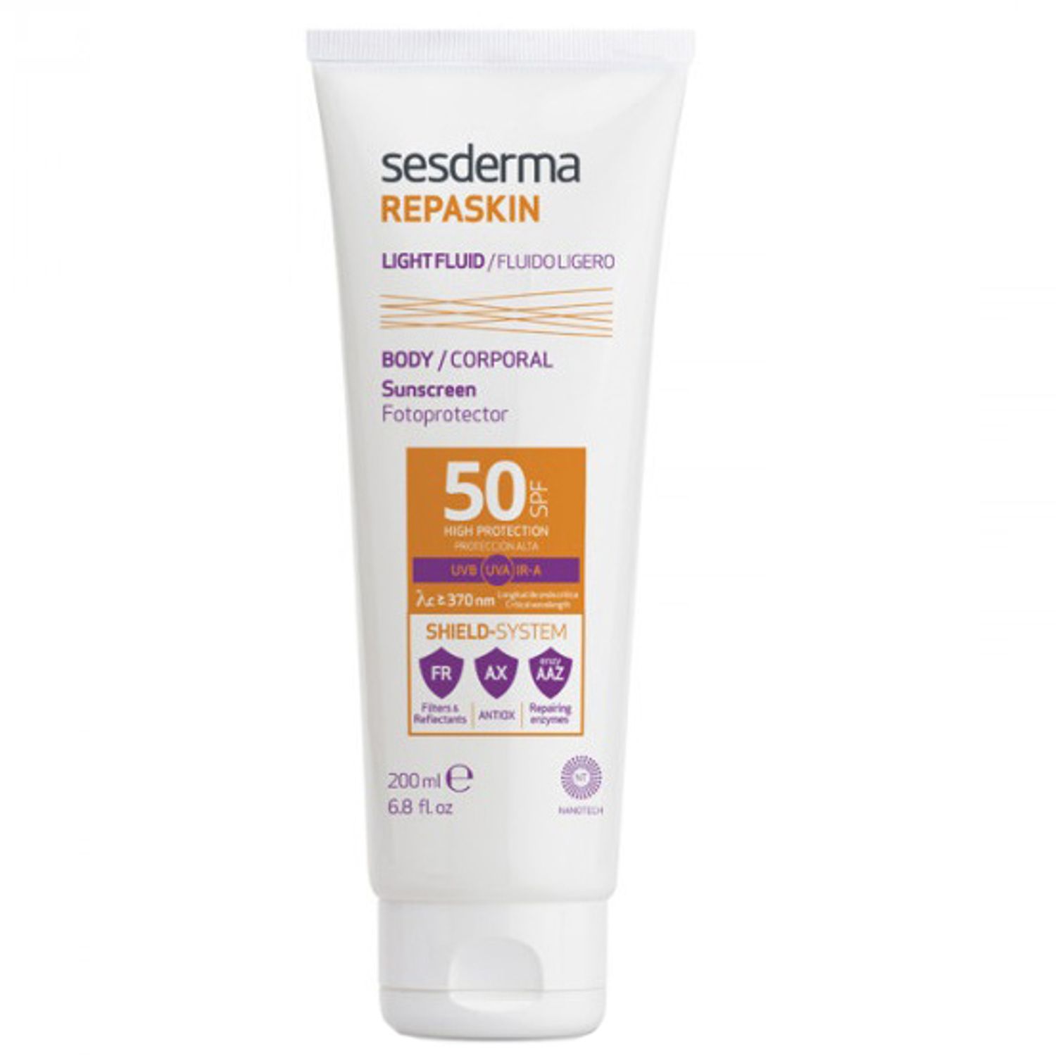 Lotiune fotoprotectie corp SPF 50 Repaskin, Sesderma, 200 ml fotografia produsului