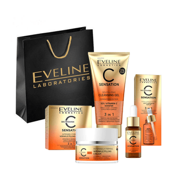 Set Eveline Cosmetics C Sensation 50, Crema De Fata, 50 Ml, Gel Curatare, 150 Ml, Ser, 30 Ml