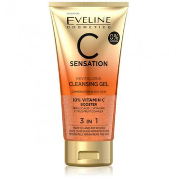 Gel revitalizant curatare ten Eveline Cosmetics 3 in 1 C Sensation, 150 ml elefant.ro