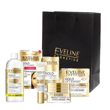 Set Eveline Cosmetics Gold Lift Expert 40+, Crema de fata 50 ml, Crema de ochi 20 ml, Apa micelara 500 ml, Masca elefant.ro