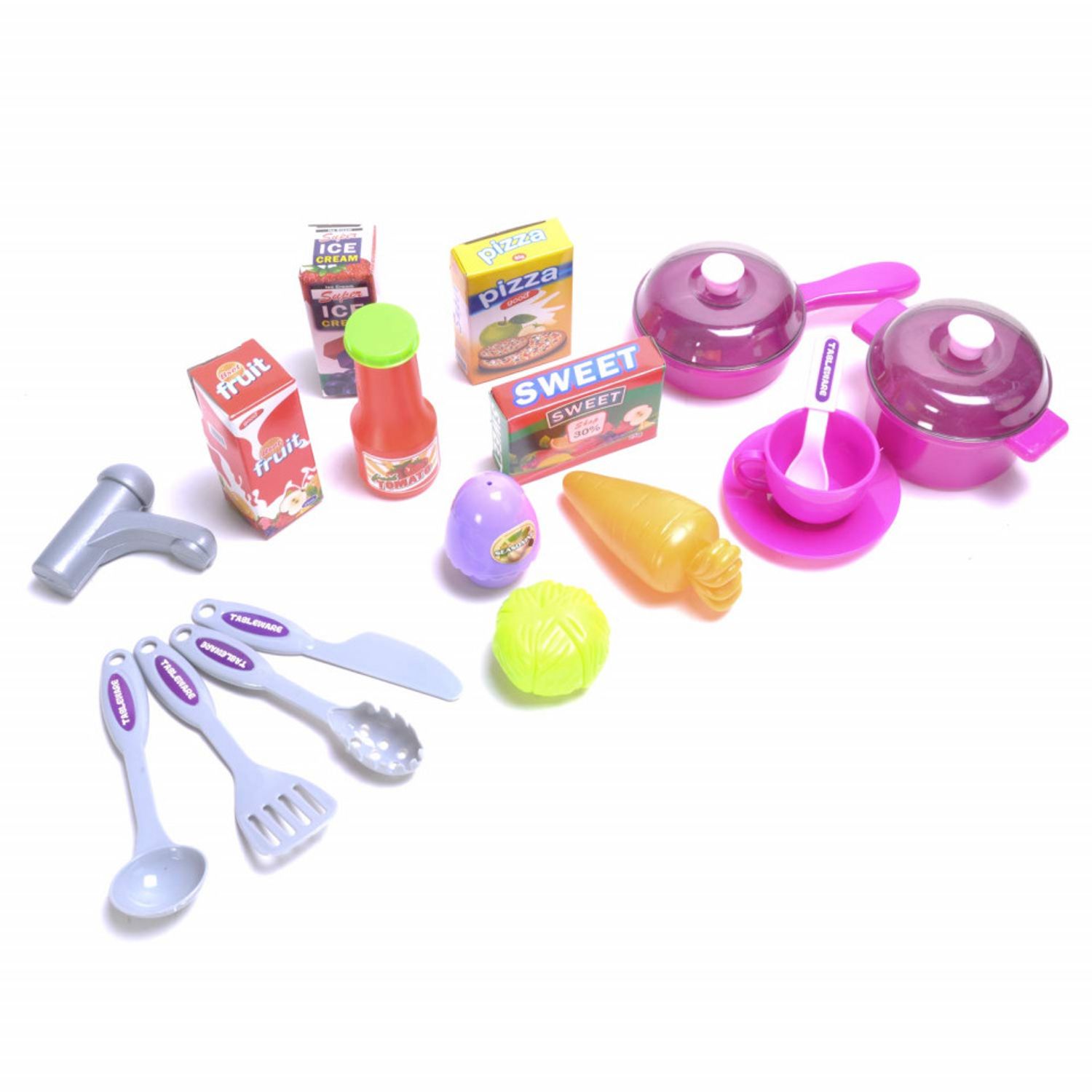 Bucatarie Troller de Jucarie Roz - 3 in 1 Little Chef fotografia produsului