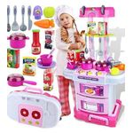 Bucatarie Troller de Jucarie Roz - 3 in 1 Little Chef fotografia produsului View 3 S