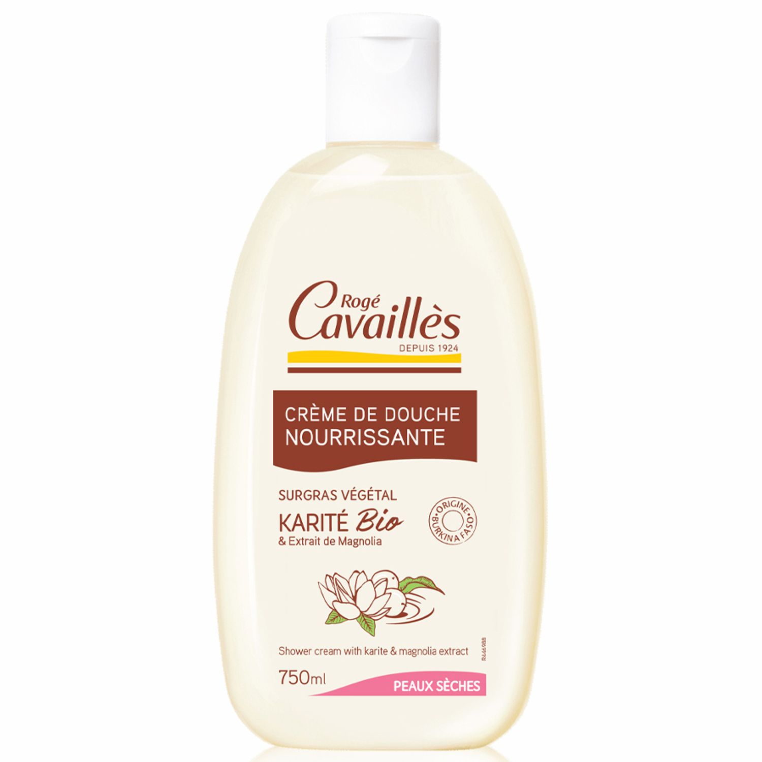 Crema de dus Roge Cavailles cu unt de karate Bio si magnolie, 750 ml fotografia produsului