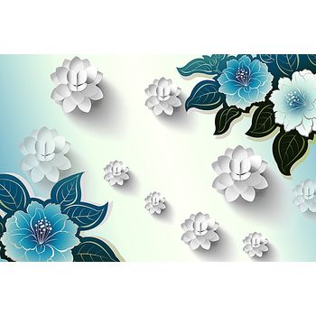 Autocolant Flori albastre si albe 270 x 200 cm