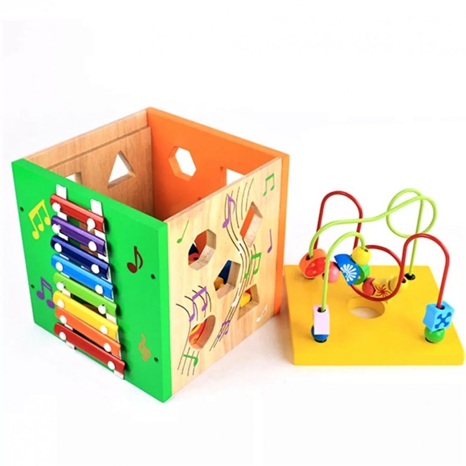 Cub educativ multifunctional din lemn fotografia produsului