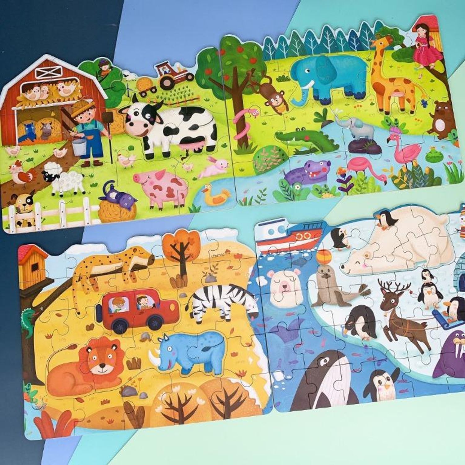 Puzzle 4 in 1 Sezoanele Animalelor , 94 piese fotografia produsului View 4 L