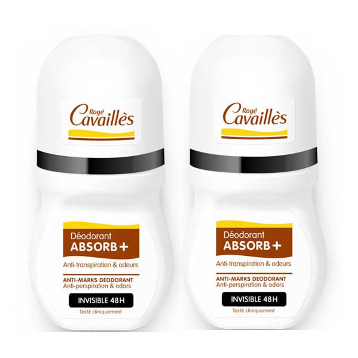 Pachet 2 x Deodorant roll on invizibil Roge Cavailles Absorb+, 50 ml fotografia produsului