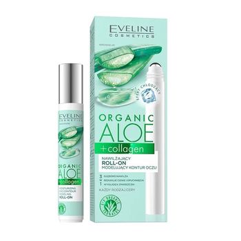 Gel Hidratant Eveline Cosmetics Pentru Conturul Ochilor Organic Aloe + Collagen, 15 Ml