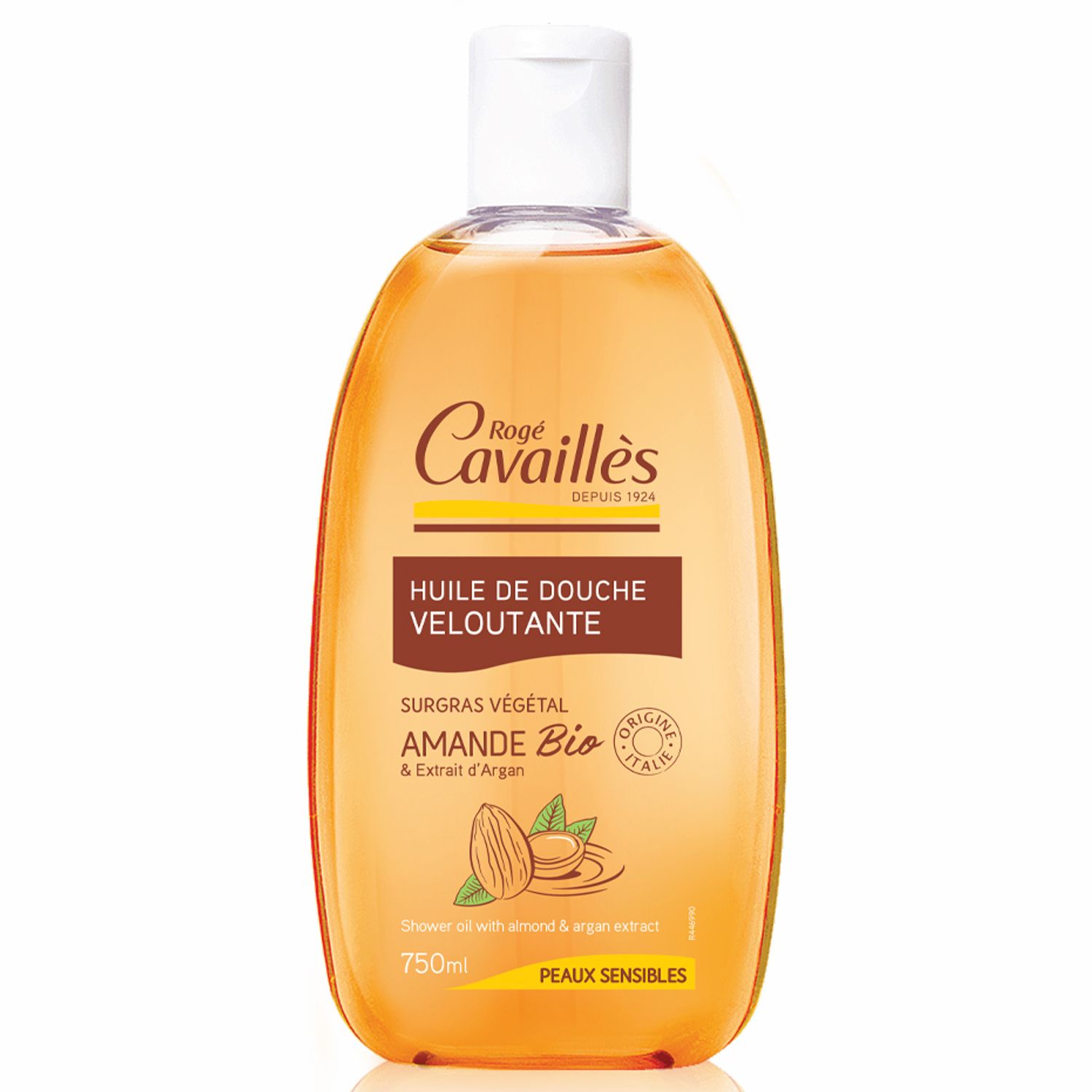 Ulei catifelant pentru baie si dus Roge Cavailles cu ulei de argan Bio, 750 ml fotografia produsului