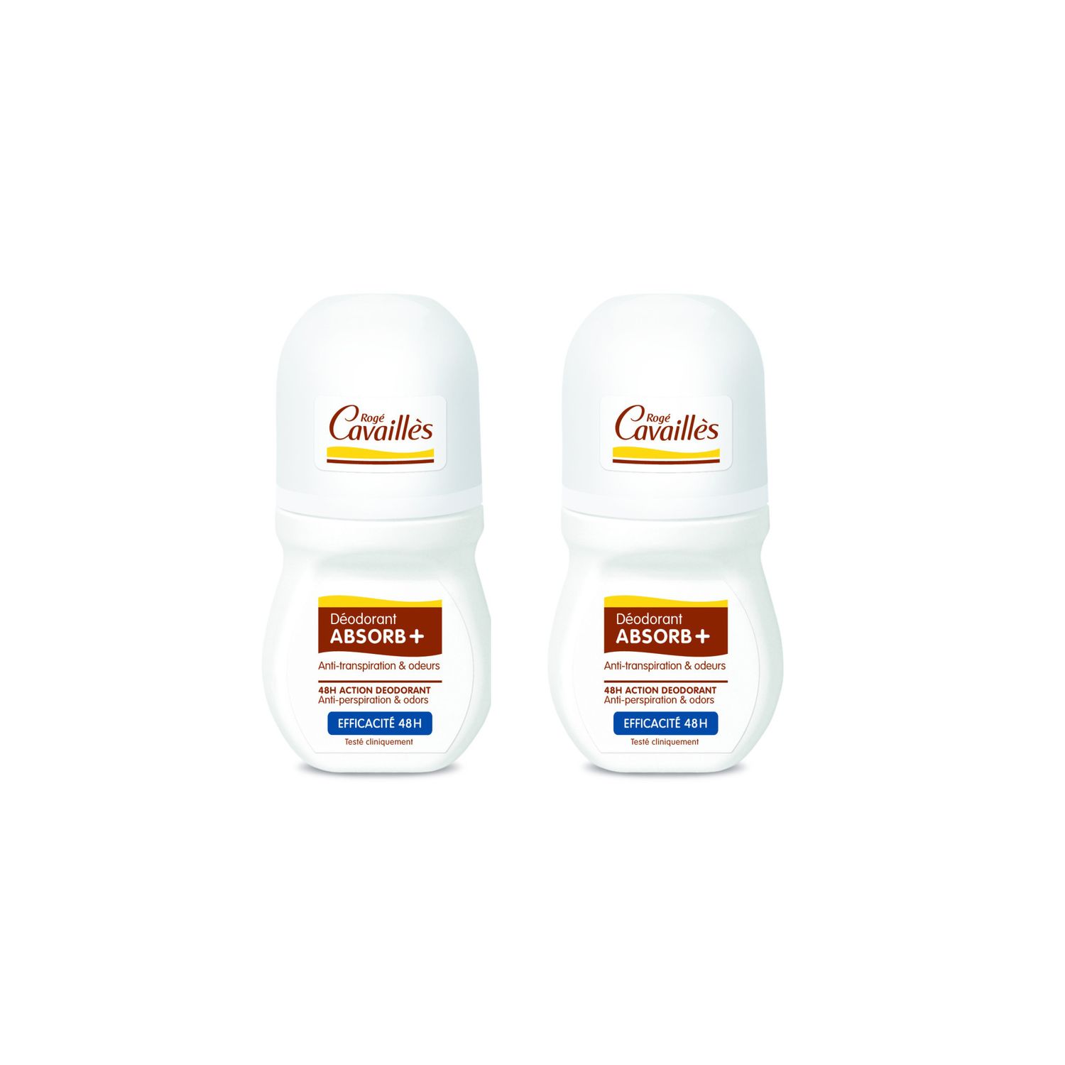Set 2 x Deodorant roll-on reglator Absorb+, Roge Cavailles, 50 ml fotografia produsului