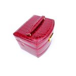 Cutie de bijuterii Secret Love din piele ecologica tip croco, eleganta,stil cufar, contine cheie,culoare rosie,15 cm, doty fotografia produsului View 4 S