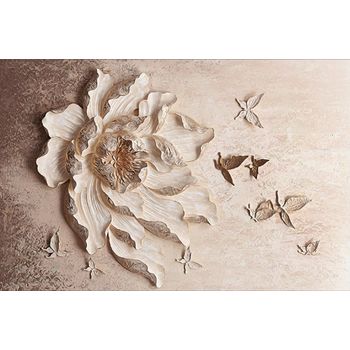 Autocolant Floare in relief cu fluturi, 135 x 225 cm elefant.ro imagine noua 2022