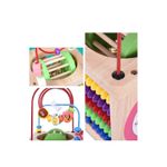Cub din lemn educativ Ladybug 6 in 1, cu multiple activitati, ceas, numaratoare.roata, labirint, dezvolta gandirea si imaginatia,bej, doty fotografia produsului View 4 S