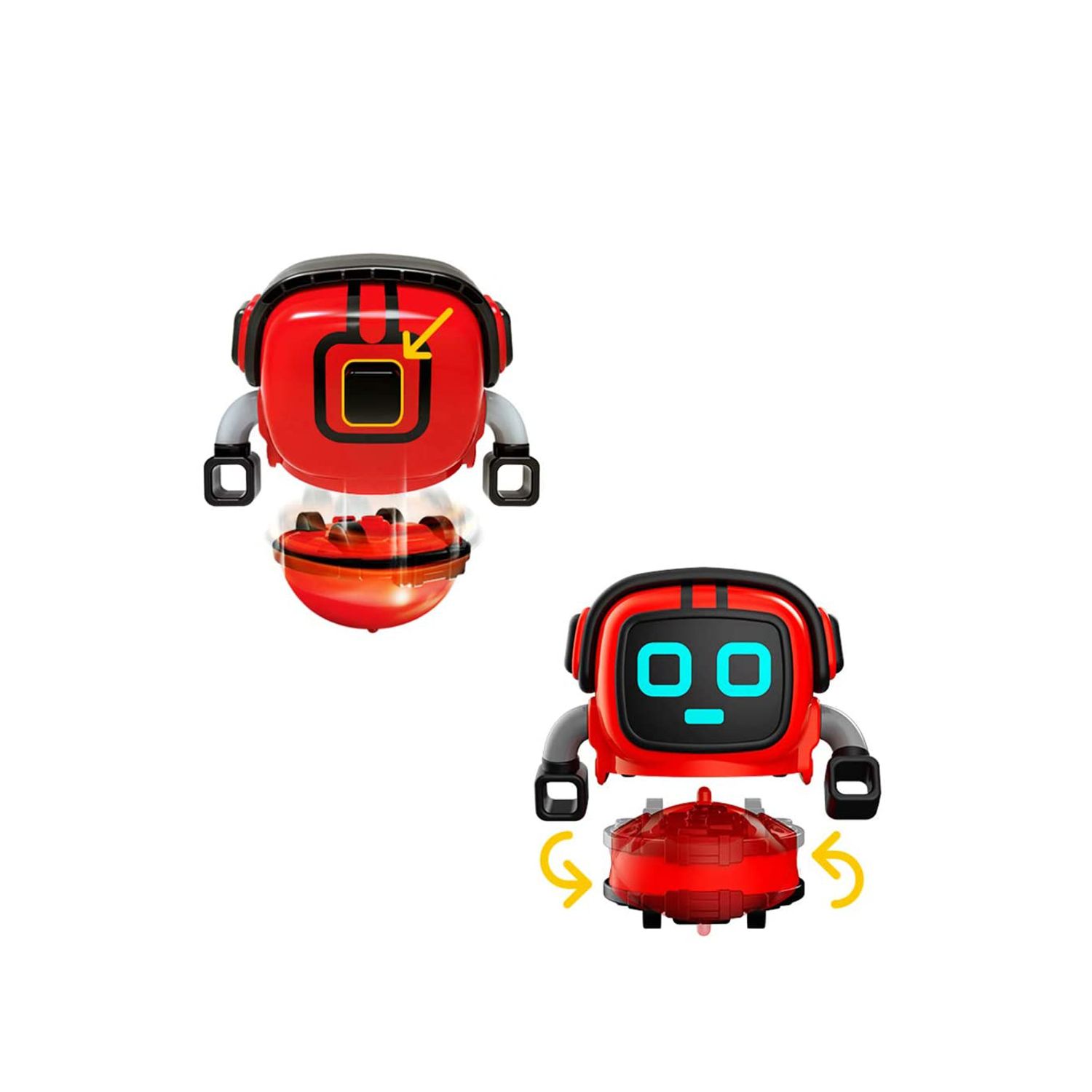 Robot Spin Mini RedBOT, detasabil, design modern, tip titirez, manual,interactiv, 10x9 cm, rosu, Doty fotografia produsului View 5 L