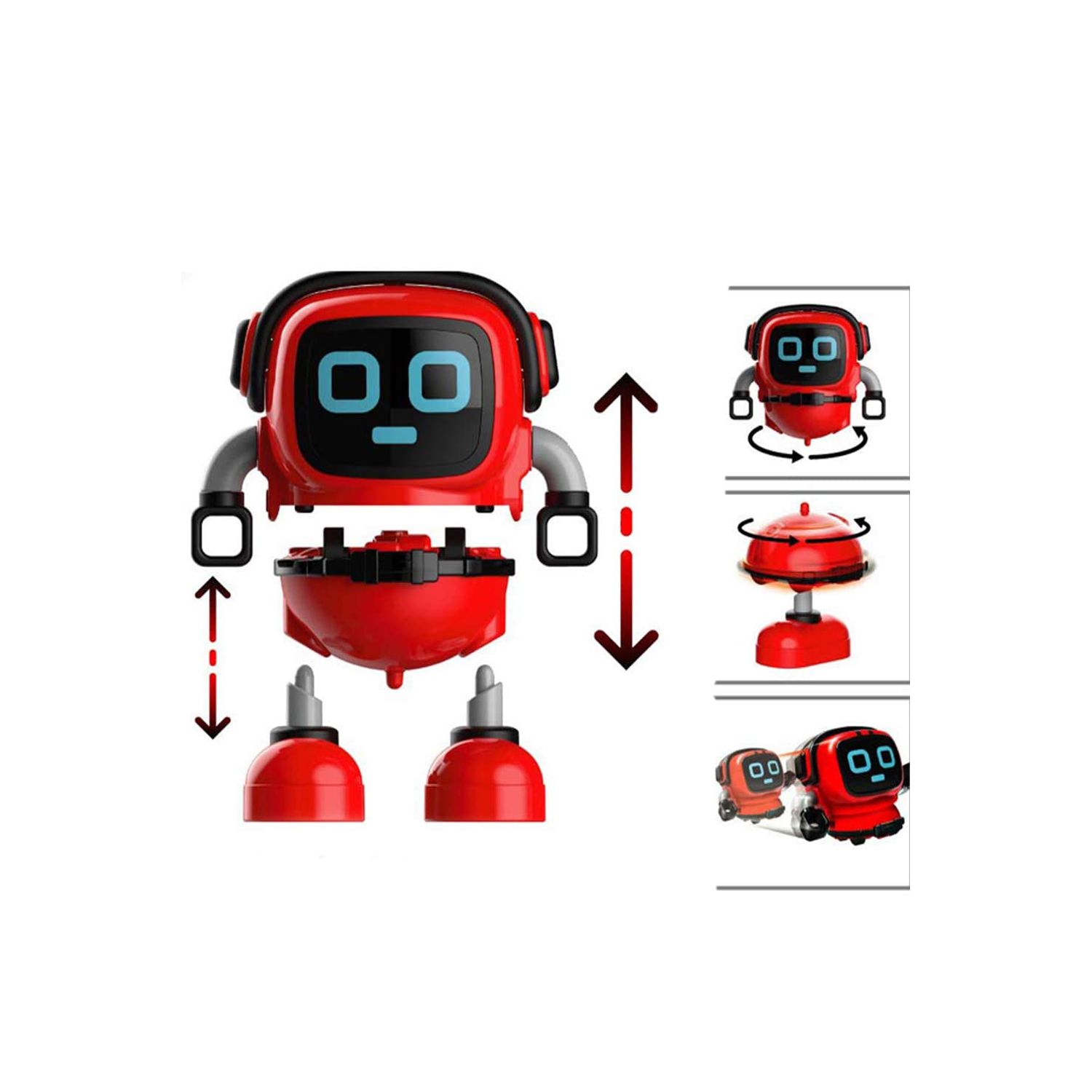 Robot Spin Mini RedBOT, detasabil, design modern, tip titirez, manual,interactiv, 10x9 cm, rosu, Doty fotografia produsului View 2 L