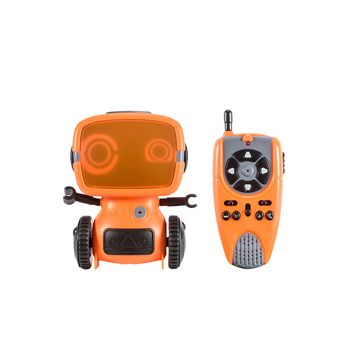 Robot de jucarie cu telecomanda Lil'Freddy, interactiv, efecte luminoase si sonore,tip walkie talkie, portocaliu, Doty